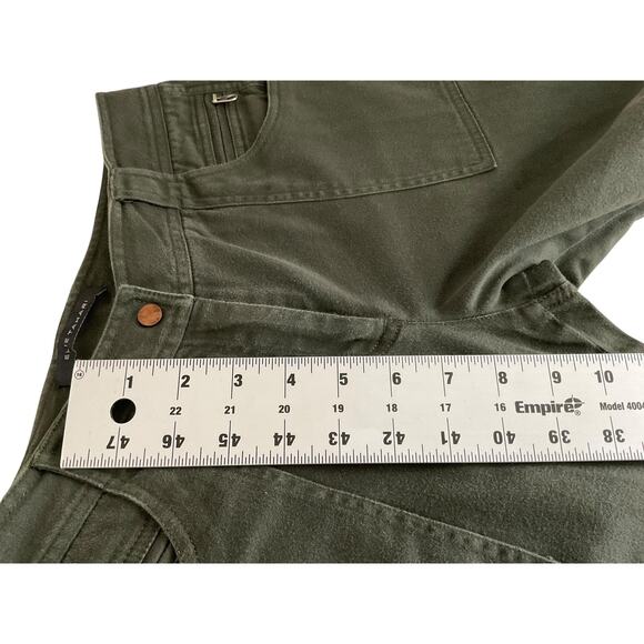 Elie Tahari Womens 8 Green Pants Button Side Stretch Straight Pocket Casual Chic - Picture 5 of 10